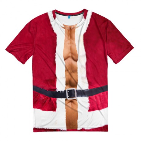 Мужская футболка 3D “Костюм Деда Мороза”
