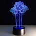 Светильник 3D Розы 3 шт 